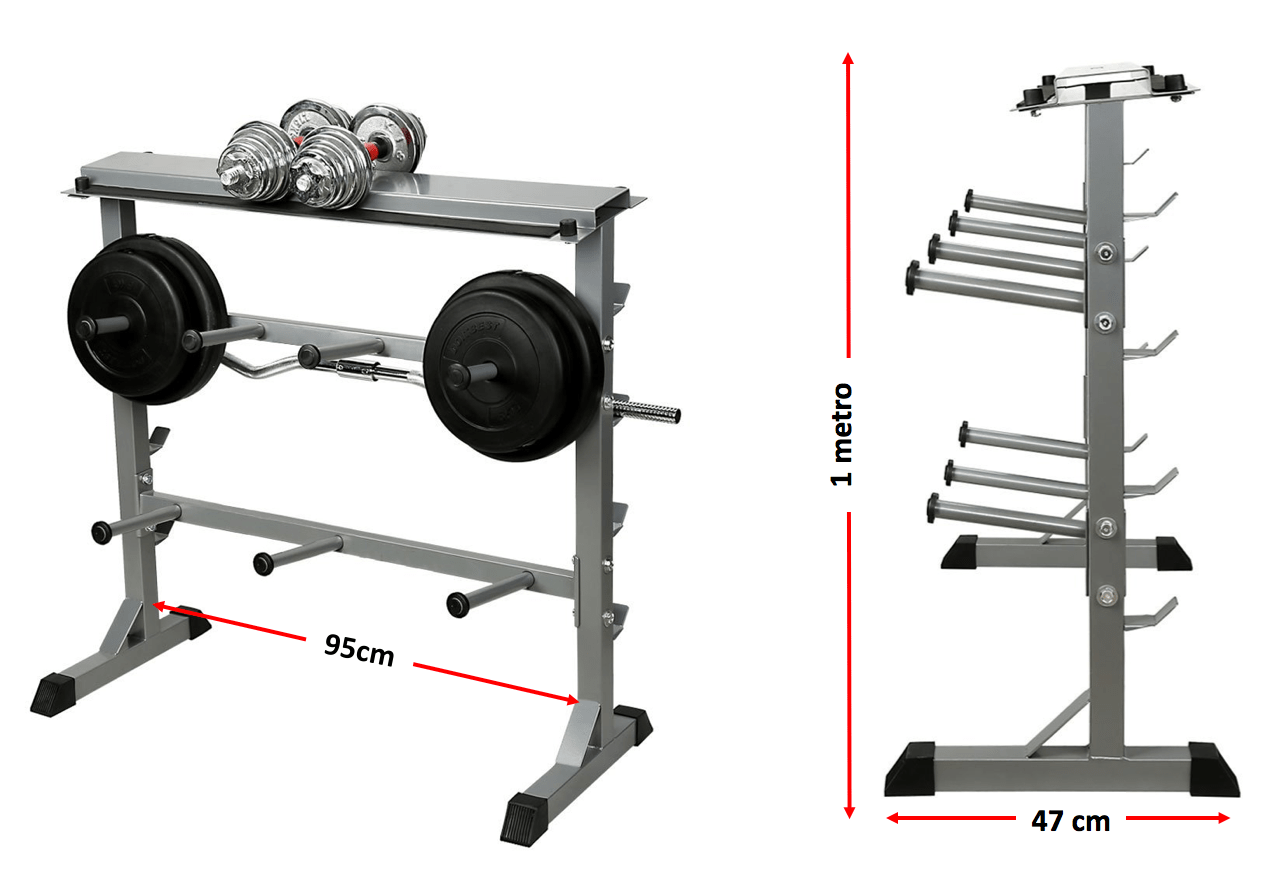 Soporte para barra y discos para maquinas de gimnasio