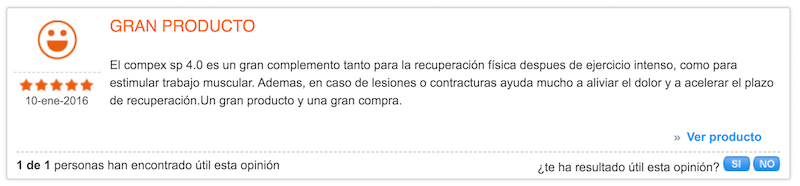 Opiniones Compex SP 4.0 4