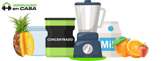 Batido de proteinas hipercalorico multifruta